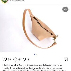 Clark Morelia leather sidecar crossbody bag in natural leather